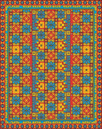 Colorful Geometric Floral Medallion Design Rug