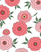 Pink Peony Garden Floral Pattern Rug