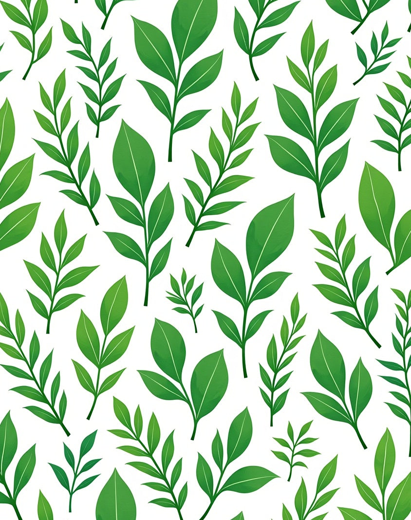 Green Leafy Botanical Pattern Rug
