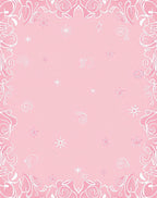 Delicate Pink Star Swirl Pattern Rug