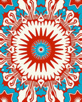 Vibrant Folk Art Mandala Pattern Rug