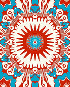 Vibrant Folk Art Mandala Pattern Rug