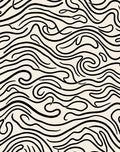 Fluid Black Lines Abstract Pattern Rug