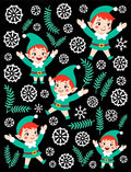 Cute Christmas Elves Snowflake Winter Rug
