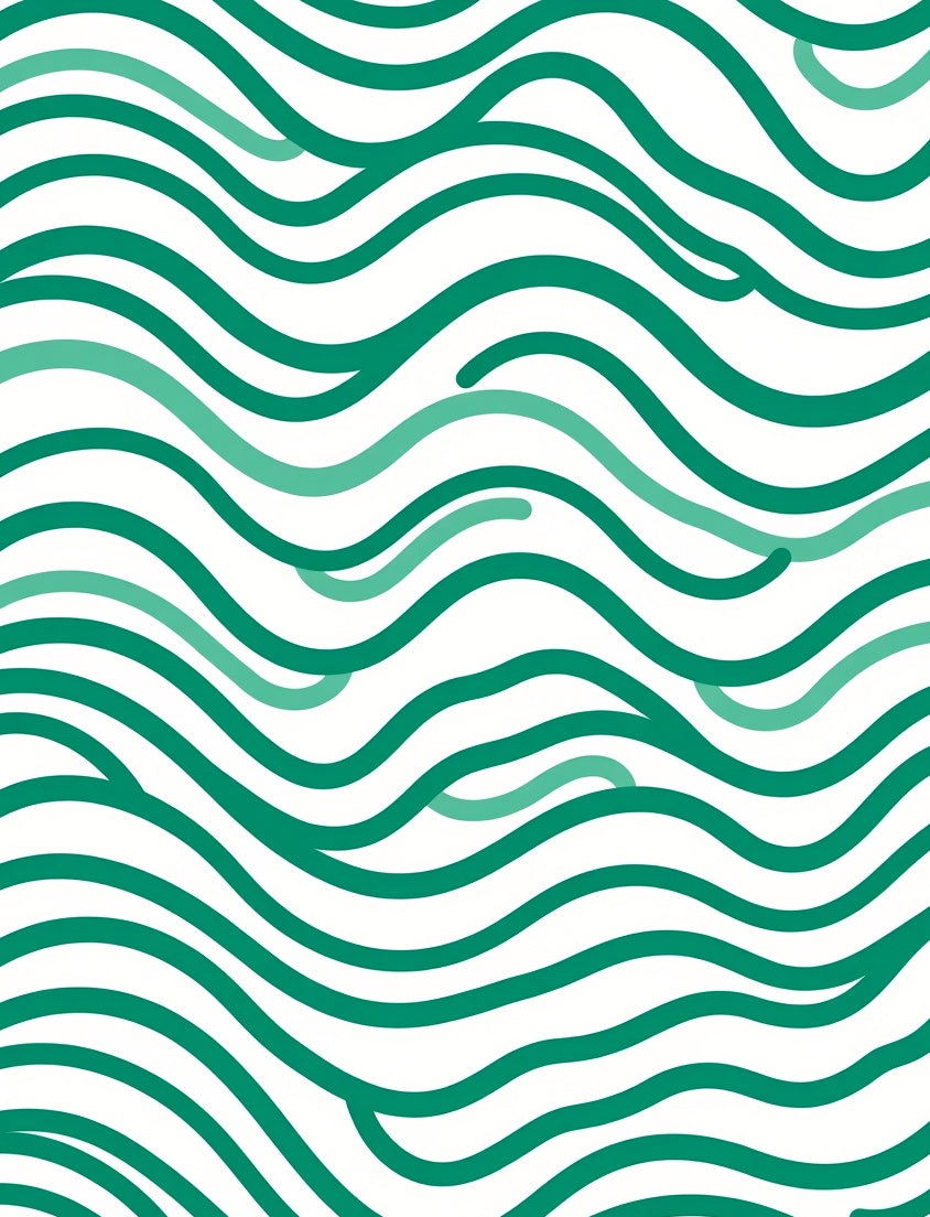 Teal Wave Pattern Rug