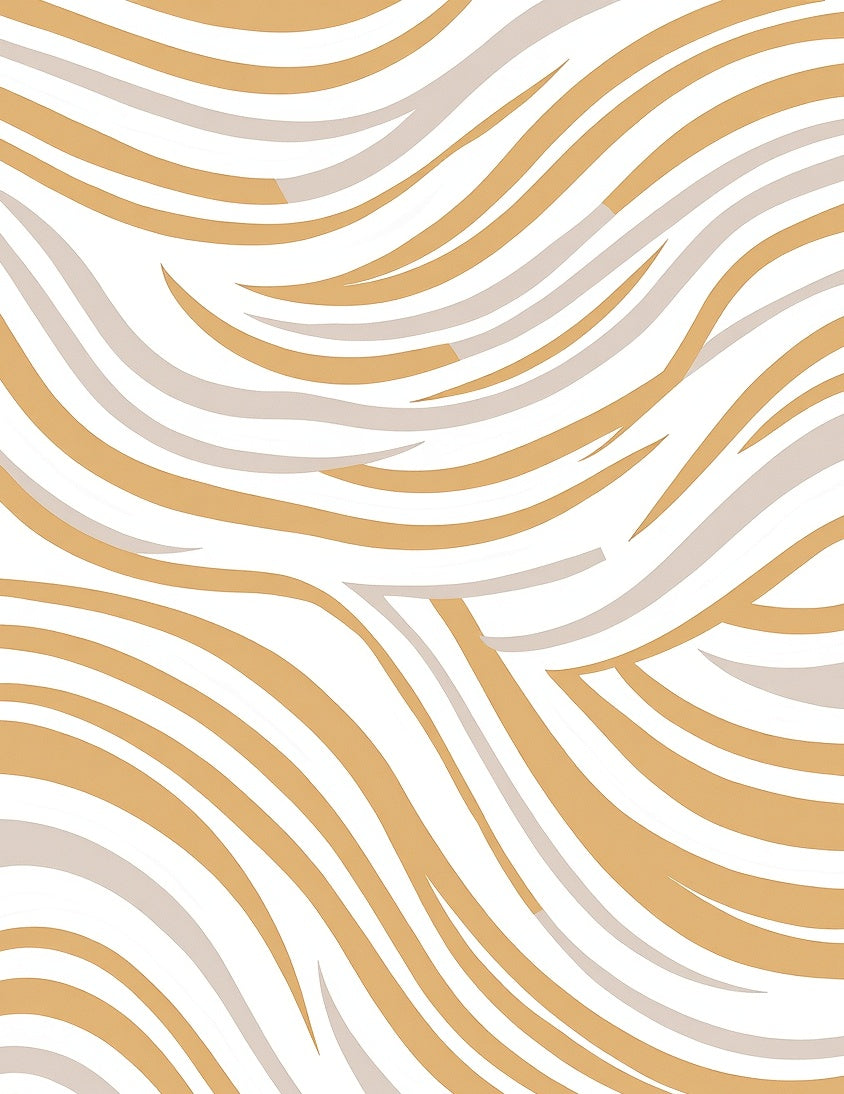 Modern Ochre Waves Pattern Rug