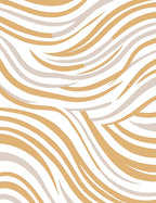 Modern Ochre Waves Pattern Rug