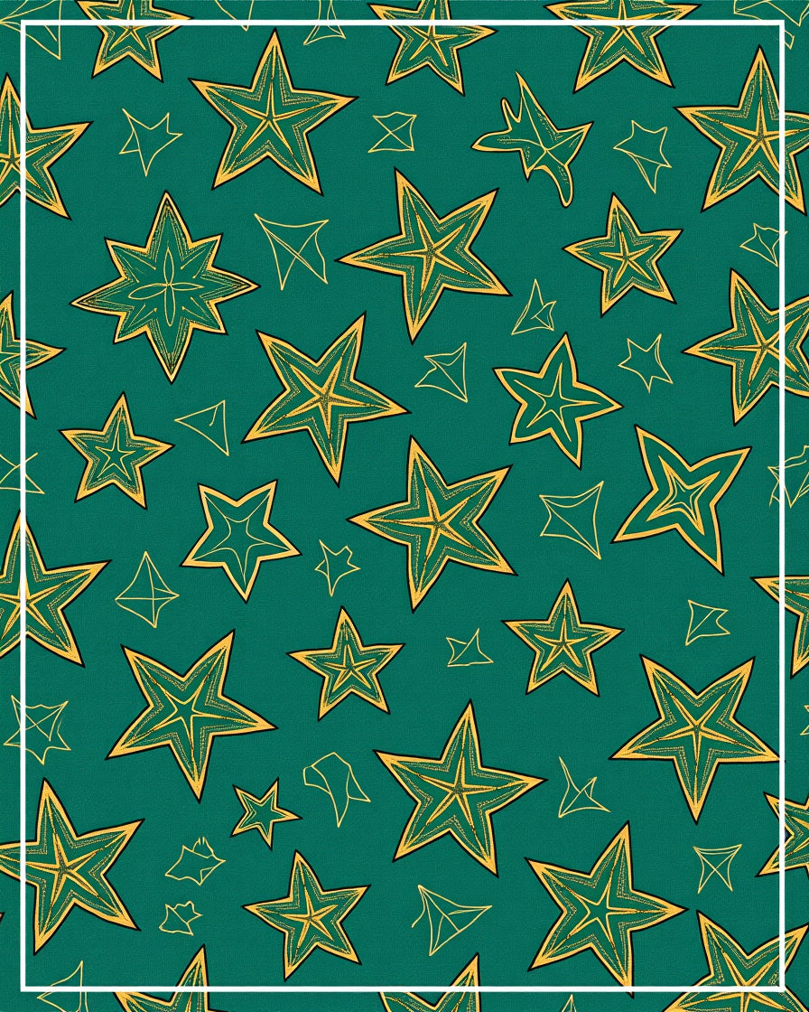 Emerald Green Starburst Pattern Rug