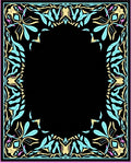Art Nouveau Floral Pattern Frame Design Rug