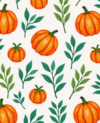 Autumn Pumpkin Leaf Pattern Rug