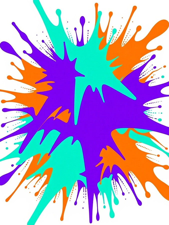 Vibrant Splatter Paint Design Rug