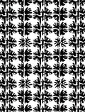 Black White Abstract Floral Tiling Rug