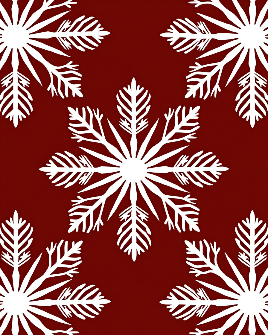 Winter White Snowflake Pattern Rug