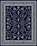 Classic White Floral Bordered Rug