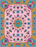 Pink Floral Mandala Pattern Rug