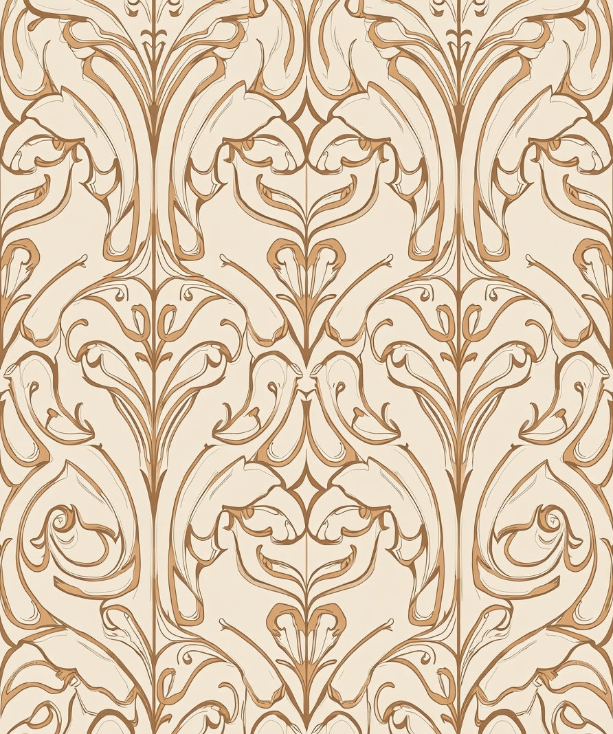 Elegant Floral Scroll Pattern Rug