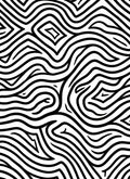 Abstract Black White Wavy Lines Rug