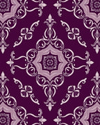 Rich Plum Floral Medallion Pattern Rug