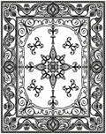 Ornate Scrollwork Floral Medallion Design Rug