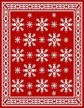 Red Snowflake Pattern Area Rug