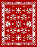 Red Snowflake Pattern Area Rug