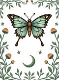 Whimsical Nature Butterfly And Moon Rug