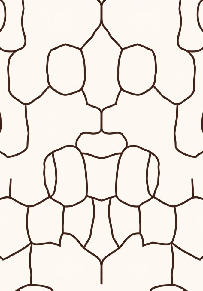 Organic Cell Pattern Beige Rug