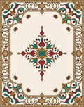 Ornamental Floral Medallion Design Rug