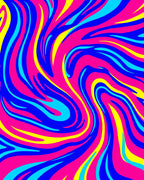Vivid Swirling Abstract Pattern Rug