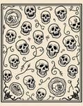 Skull Vine Pattern Textile Design Rug