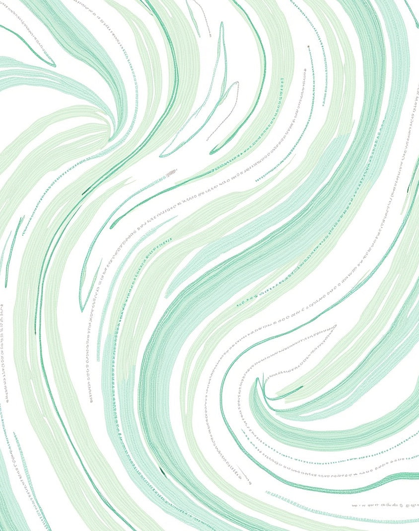 Swirling Green Brushstroke Abstract Design Rug