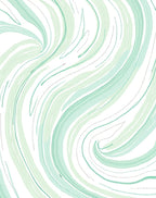 Swirling Green Brushstroke Abstract Design Rug