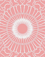 Pink Abstract Sunburst Pattern Rug