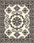 Classic Ornate Floral Scroll Pattern Rug