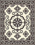 Classic Ornate Floral Scroll Pattern Rug
