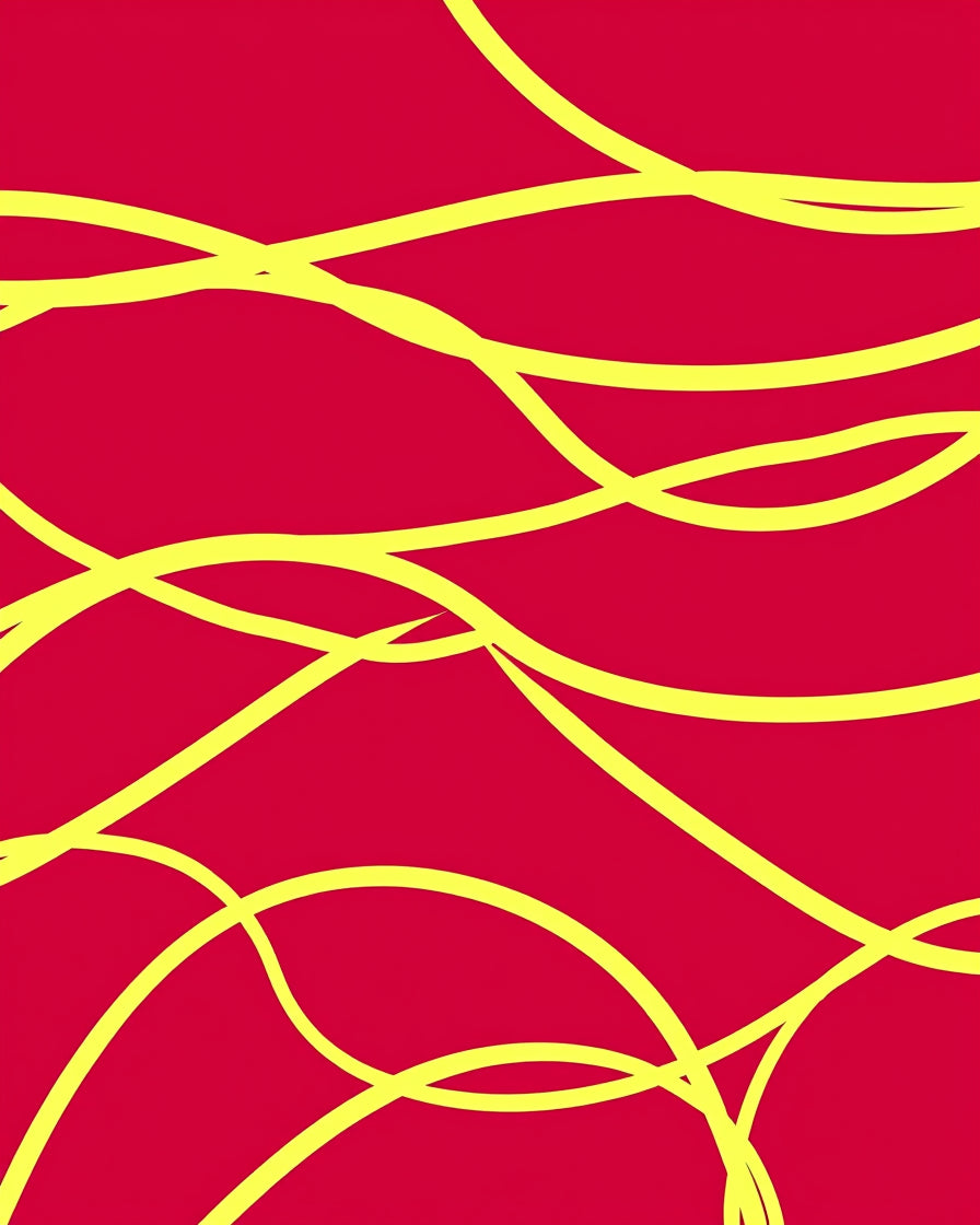 Bold Yellow Wavy Lines Rug