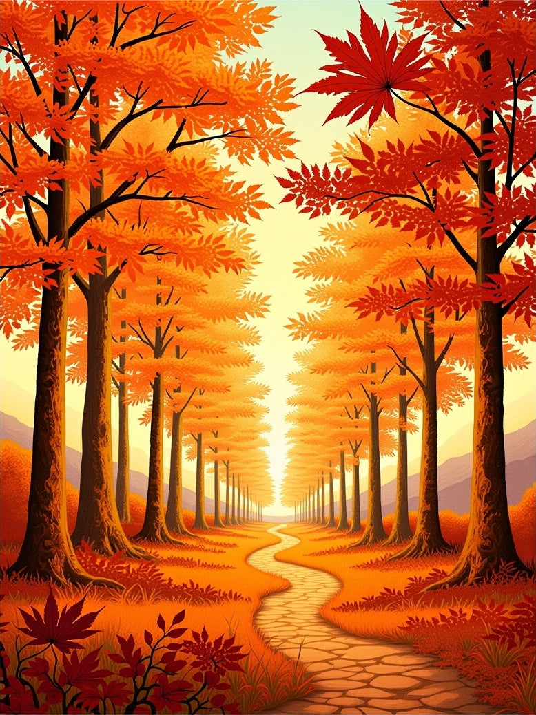Autumn Forest Path Rug