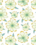 Delicate Floral Pattern with Yellow Accents Rug