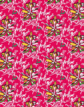 Whimsical Floral Script Pattern Rug