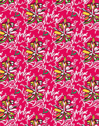 Whimsical Floral Script Pattern Rug