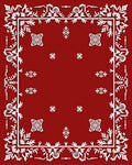 Red Floral Intricate Border Design Rug