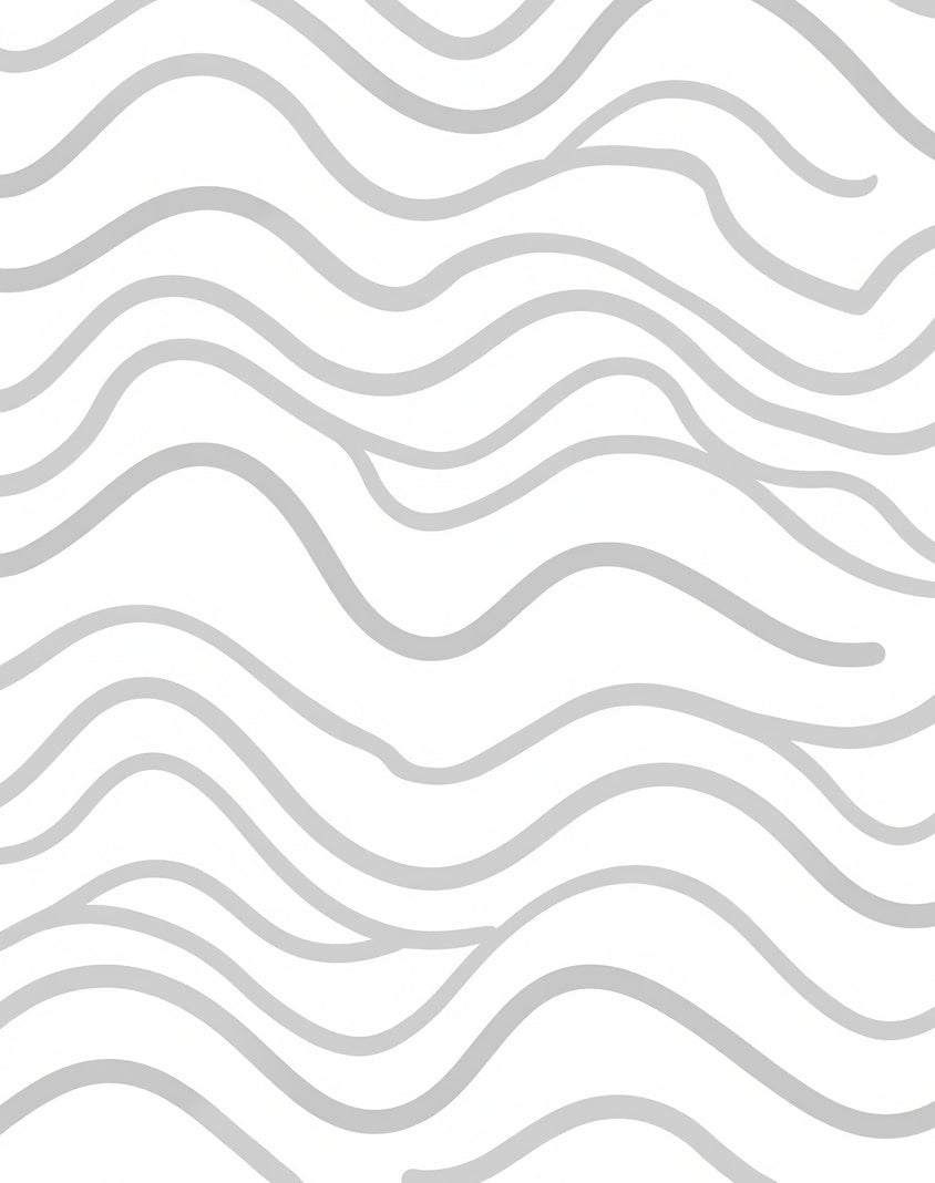 White Gray Abstract Wave Pattern Rug
