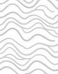 White Gray Abstract Wave Pattern Rug