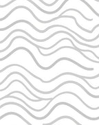 White Gray Abstract Wave Pattern Rug