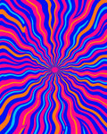 Vibrant 1970s Swirl Pattern Rug