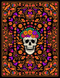 Floral Skull Day of Dead Rug