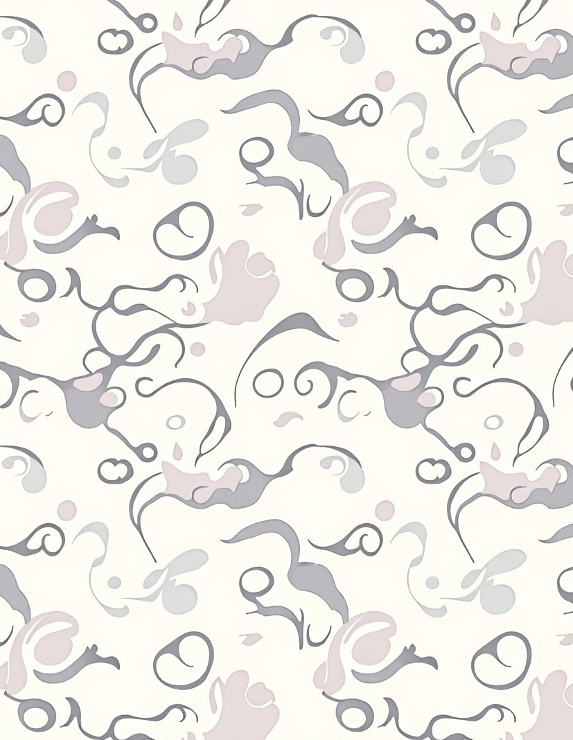 Abstract Swirls Gentle Color Pattern Rug