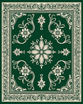 Elegant Floral Swirls Bordered Rug
