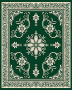 Elegant Floral Swirls Bordered Rug
