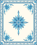 Vibrant Cobalt Blue Floral Starburst Rug